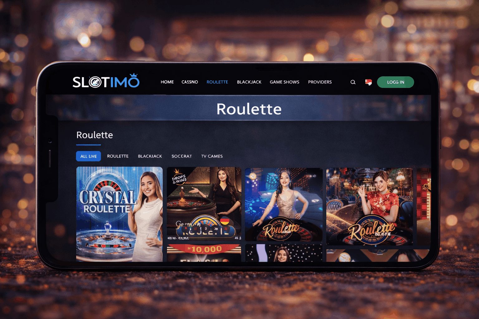 Live Casino Roulette App auf Smartphone mit Slotimo-Oberfläche – Slotimo Blog