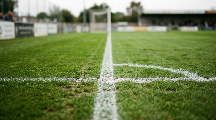 Abstract view of a sports field with defined goal lines