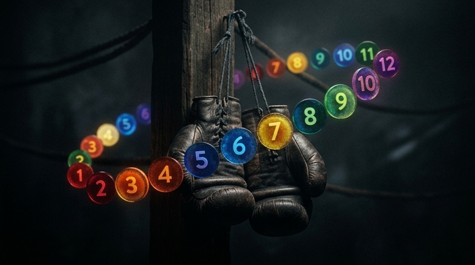 Abstract representation of boxing rounds
