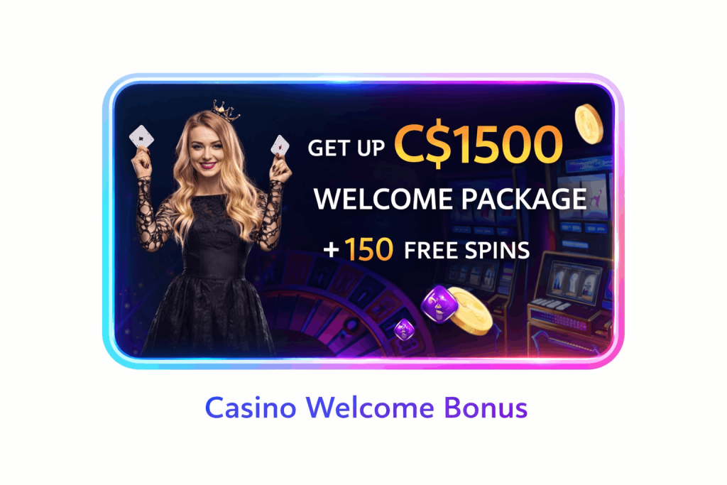 Slotimo casino welcome bonus offering up to C$1500 and 150 free spins