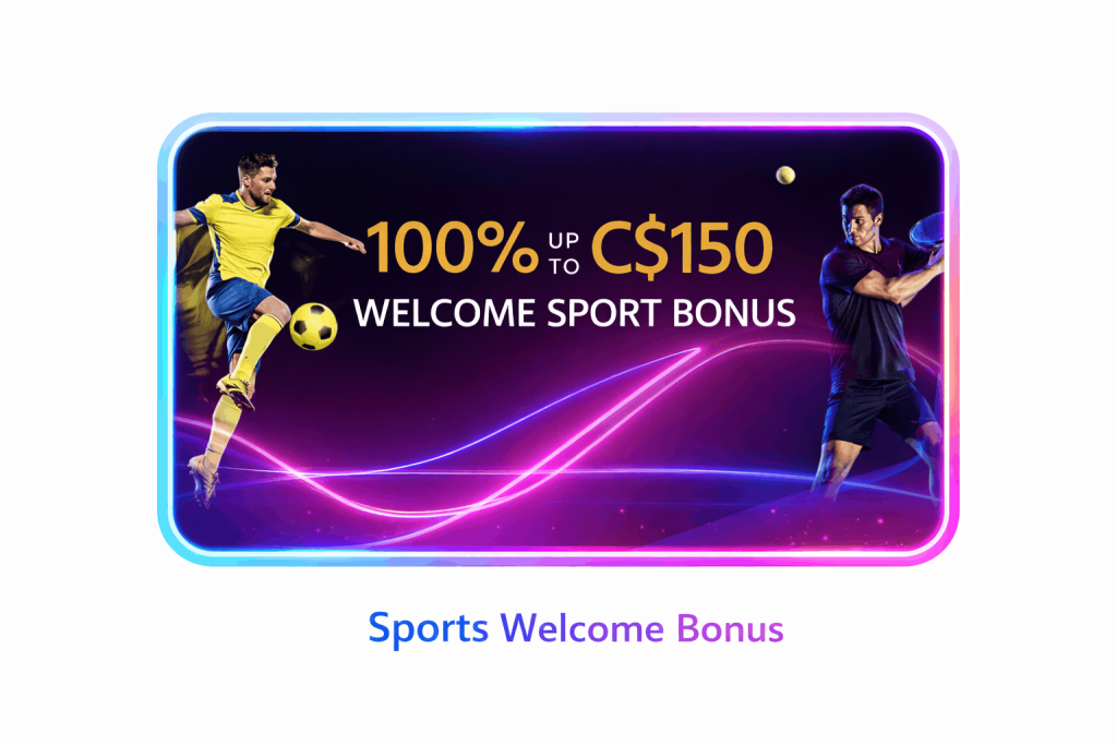 Slotimo sports welcome bonus offering 100% up to C$150 for new players in Canada