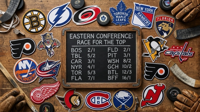 Visual display of Eastern Conference hockey teams with odds
