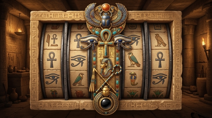 Expanding symbol mechanic in the Book of the Fallen slot during the bonus round.