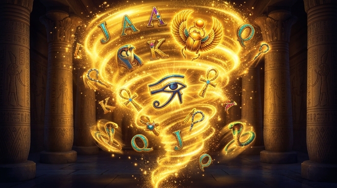 Visual depiction of the Eye of Horus free spins feature.