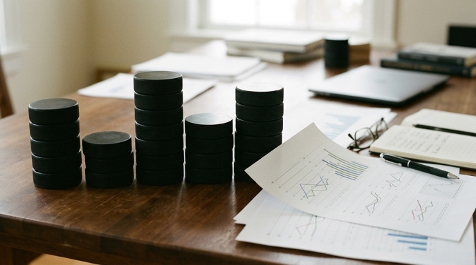 Hockey-themed bankroll management elements