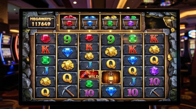 Detailed view of the Megaways mechanics with dynamic reels of the Bonanza slot