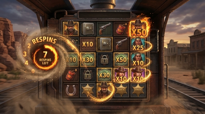 Special mechanics and features in Money Train like Respins and Multipliers