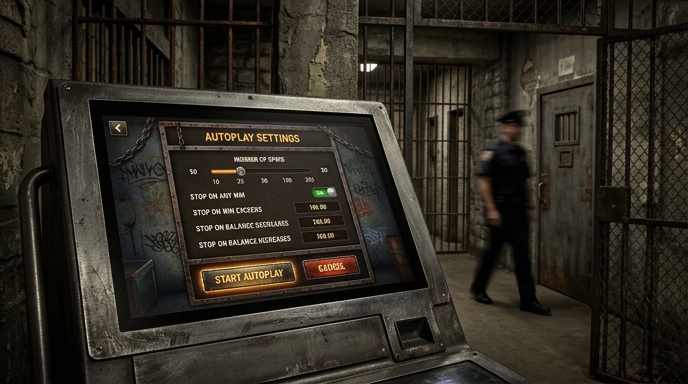 Visual representation of the autoplay feature in the San Quentin slot.