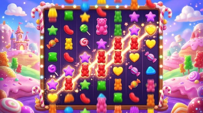 Winning lines in Sugar Rush slot