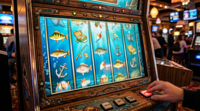 Slot game mechanics with thematic symbols