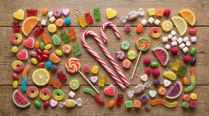Sweet themed symbols from Sugar Rush