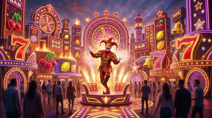Fire Joker lively and colorful design