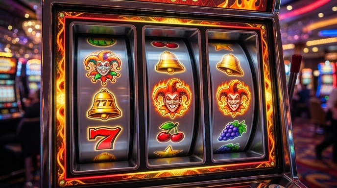 Fire Joker slot gameplay with colorful symbols in action