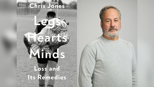Author holding a book about grief and friendship related to the 2022 World Cup