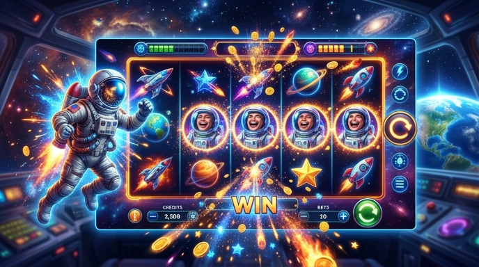 Gameplay representation of the Spaceman slot experience